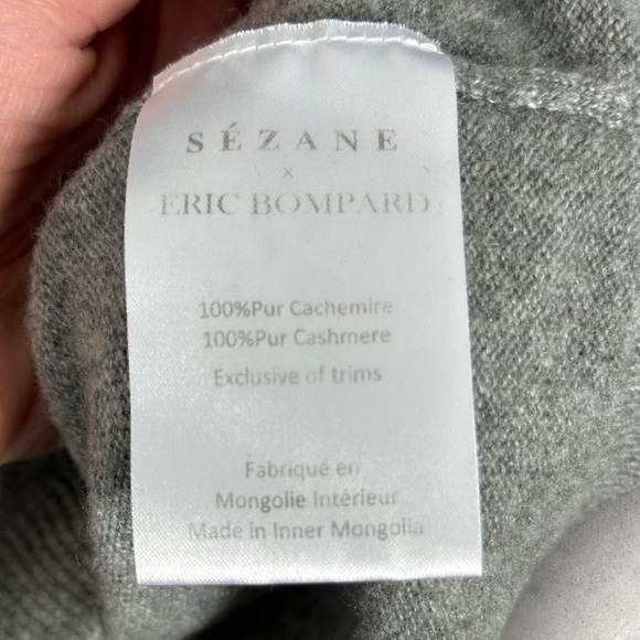 Sezane 100% Cashmere Grey Turtleneck Sweater‎ Size XS Eric Bompard Collab Knit - Picture 6 of 11